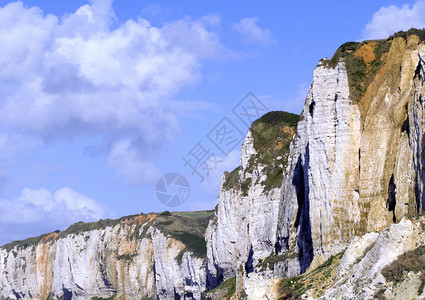 法国诺曼底海岸的悬崖图片