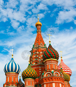 俄罗斯莫科红广场上的圣巴西尔大教堂St图片