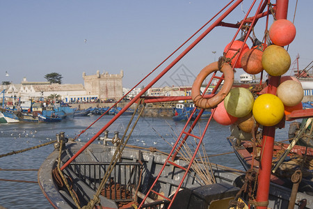在摩洛哥的Essaouira渔村图片