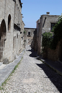 罗多斯老城骑士街现背景图片