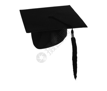在白色的学生帽子有裁减路线背景图片