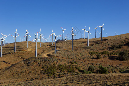 风力发电场的涡轮图片