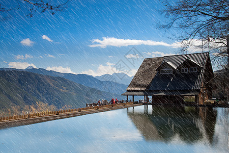 雪山登口小屋台中背景图片