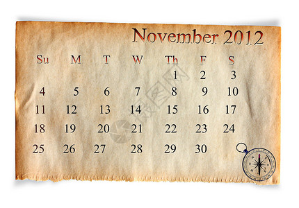 2012年11月日历图片