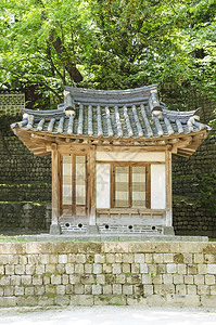韩国首尔的传统宫殿房屋背景图片