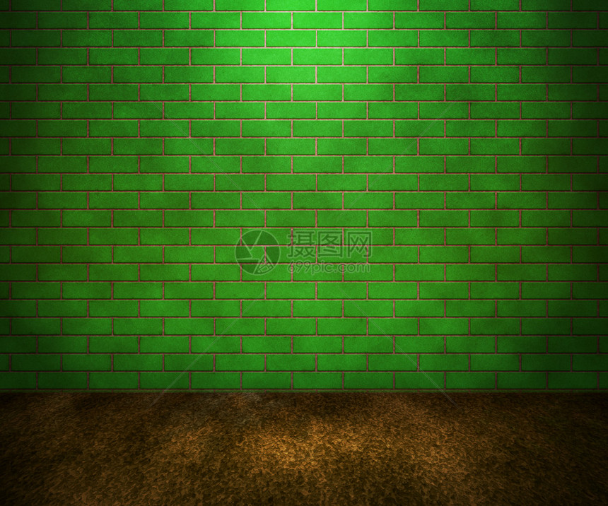绿砖墙图片