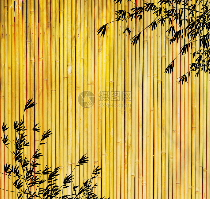 竹树设计与手工纸质感图片