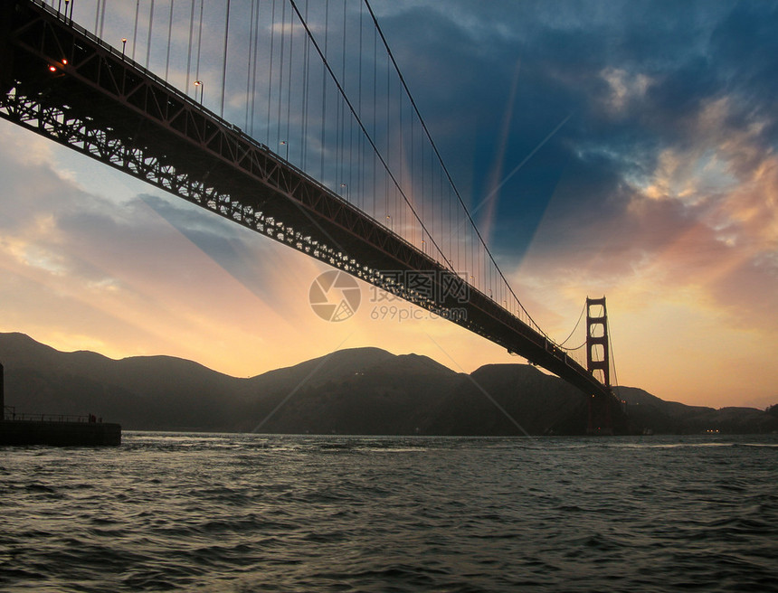 旧金山门大桥Silhouett图片