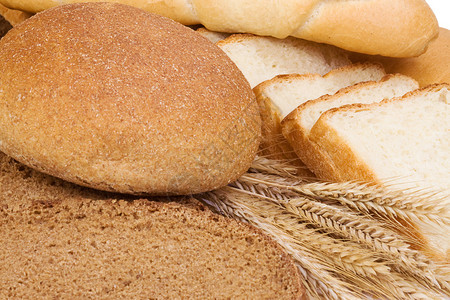 面包和小圆面包的背景图片