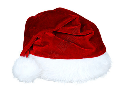 圣诞老人红色帽子白背景图片