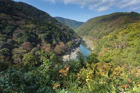 岚山风景和保津河京都日本图片