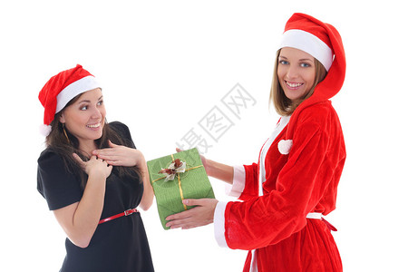 圣诞老人送礼物给白图片