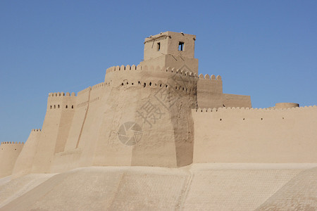 古代城市Khiva墙丝绸之路乌兹别图片