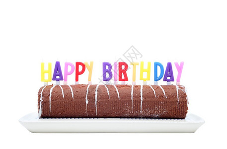与蜡烛的生日快乐蛋糕图片