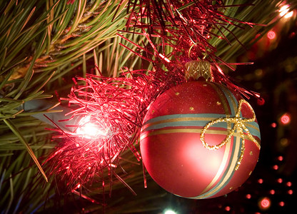 圣诞节时间圣诞树灯图片