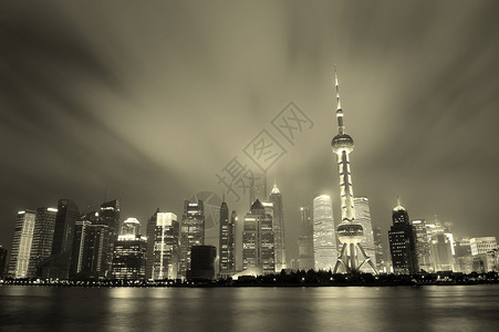 上海黑白夜景图片