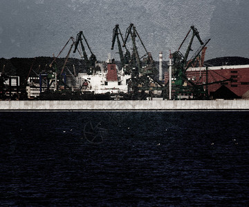 工业港口海洋背景图片