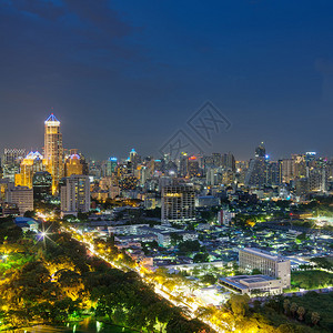 曼谷市风景曼谷夜景在图片