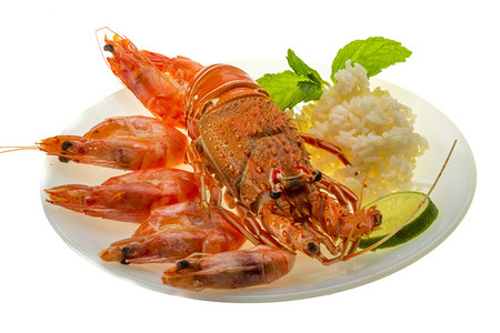 龙虾和米饭图片