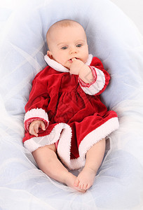 可爱的宝打扮成圣诞老人图片