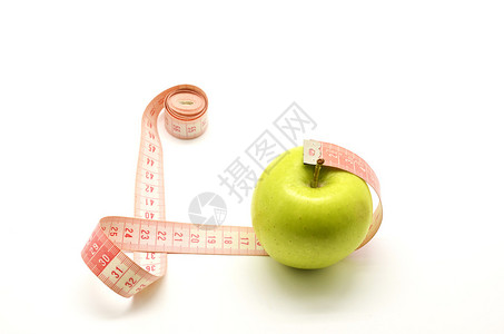 绿色苹果和测量胶图片
