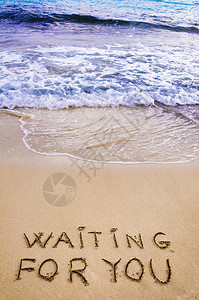 我在等你在沙热带沙滩上等你写背景