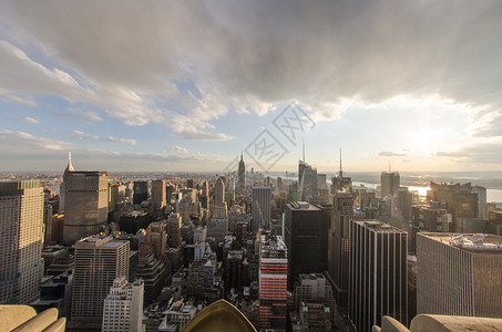 曼哈顿天线的全景鱼眼纽约市图片