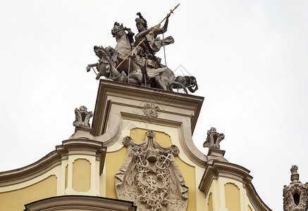 圣乔治大教堂是一座位于利沃夫市的巴洛克可式大教堂屠龙背景图片