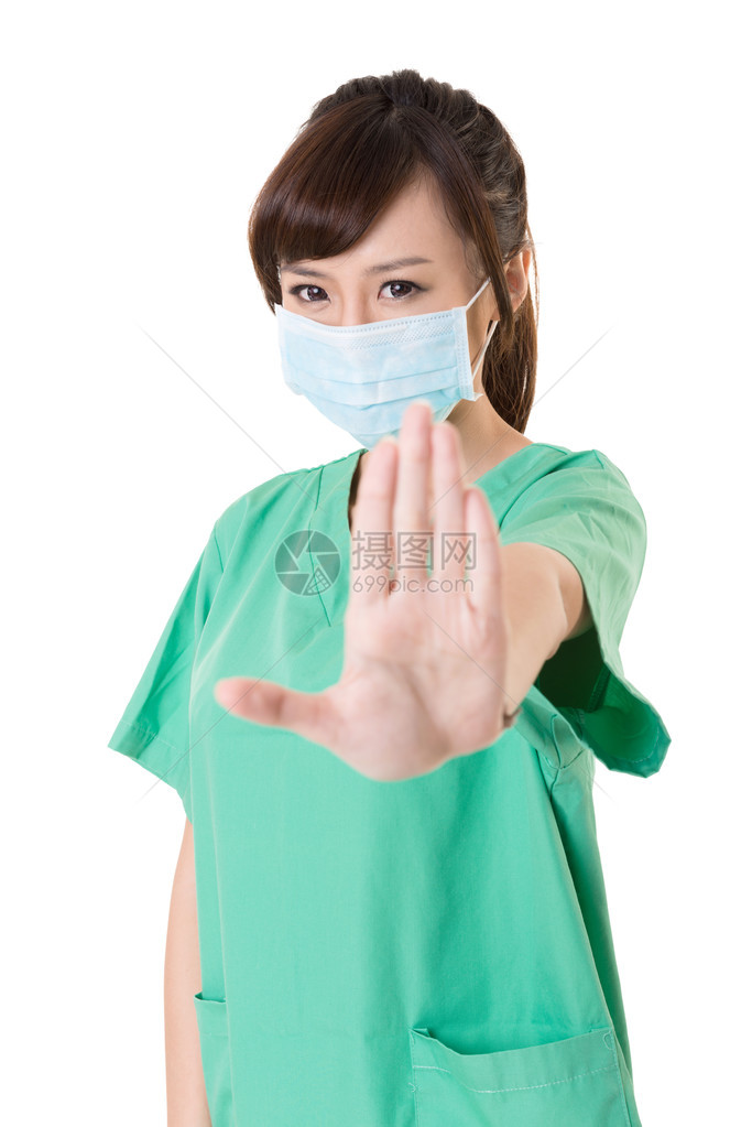 亚洲女卫生工作者没有给你一个手势图片