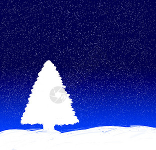 满星或雪花的蓝天圣诞卡片和雪地图片