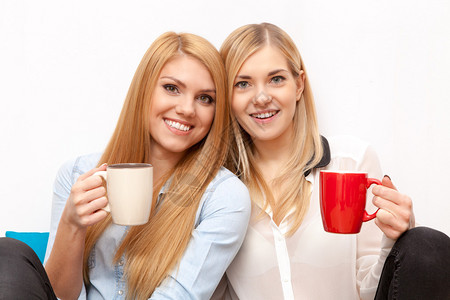 两个女朋友喝咖啡聊天图片