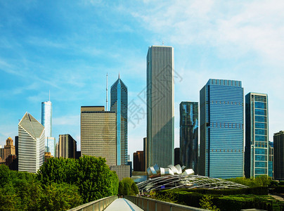 芝加哥市中心IL在阳图片