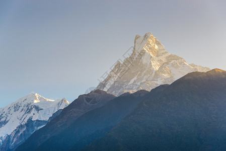 尼泊尔的Machapuchare或Macha图片