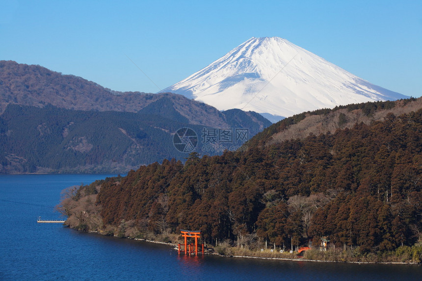 富士山和阿智湖图片