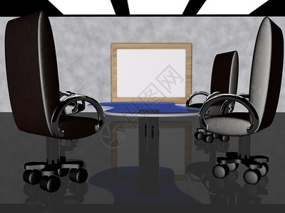 带空白桌子的会议室3d渲染图片
