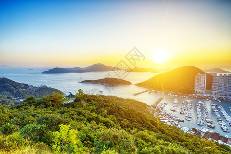 香港美丽的日落阿伯图片