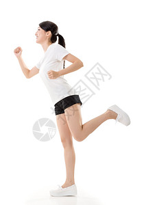 亚洲女人跑背景图片
