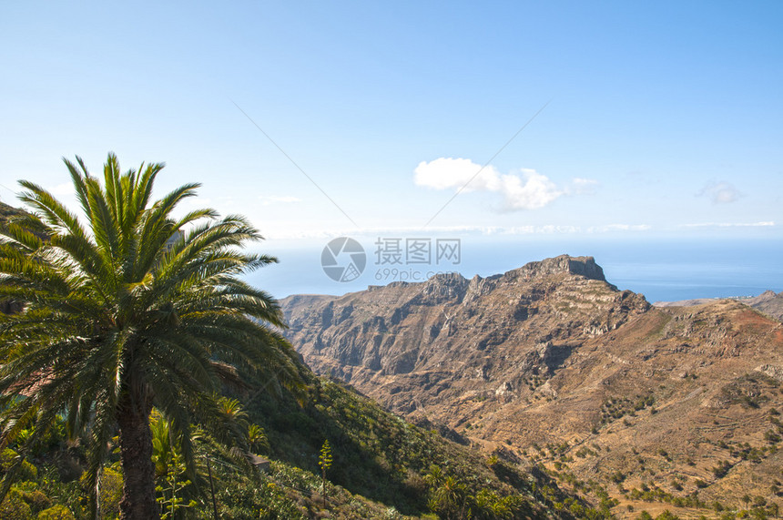 加那利群岛戈梅拉岛的山脉图片
