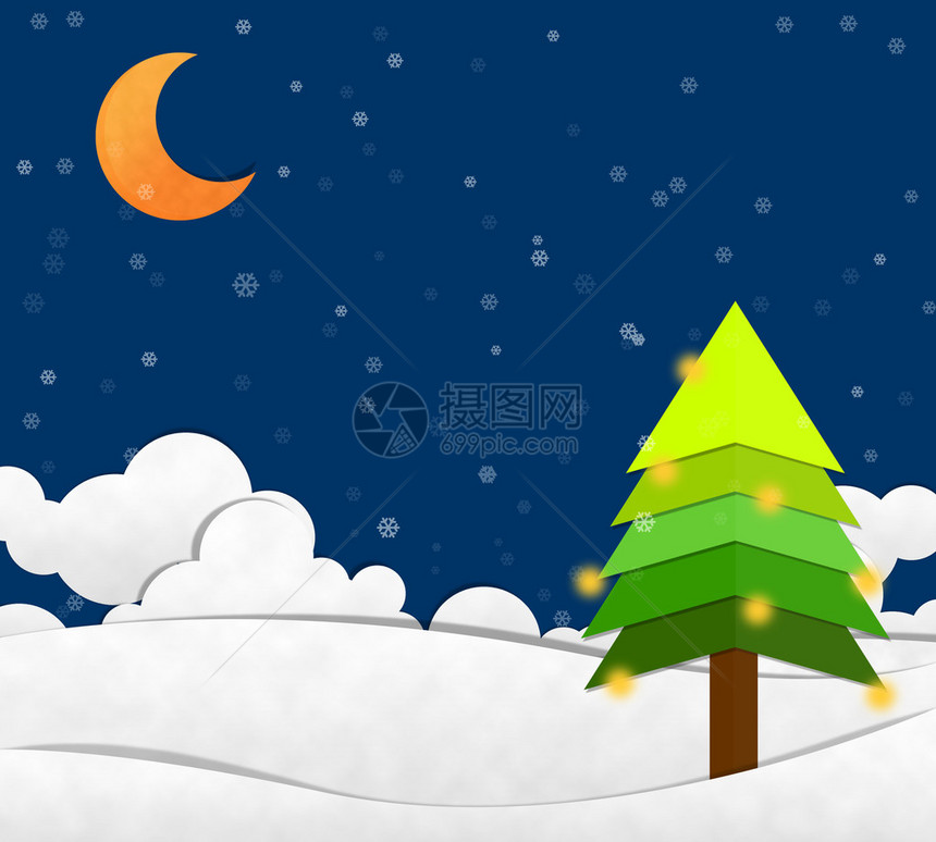 夜晚的雪天与新图片