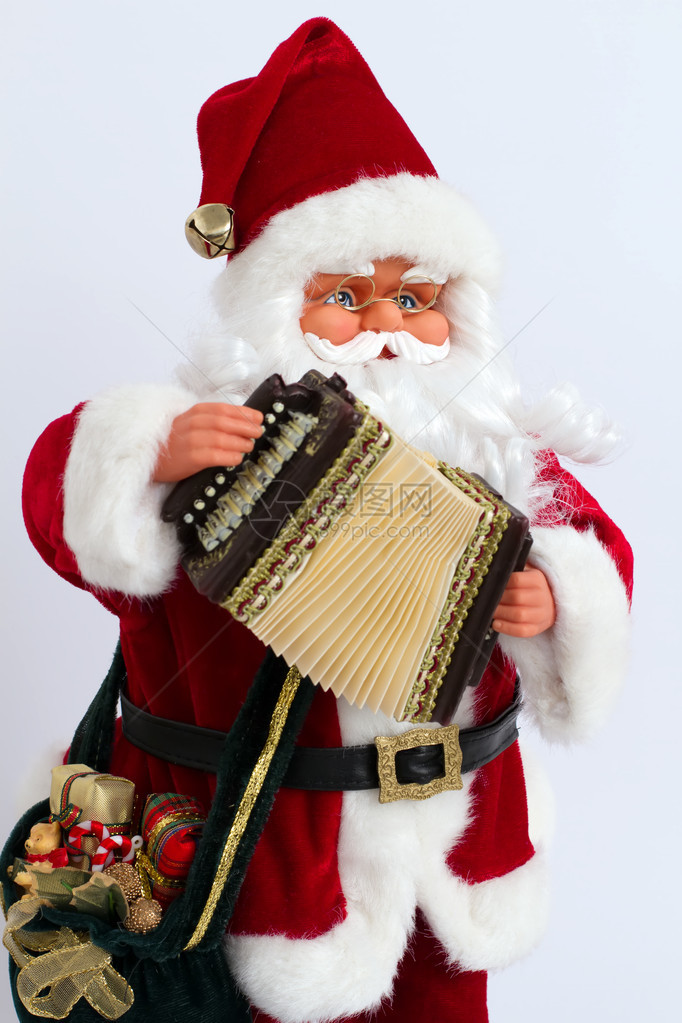 圣诞老人演奏手风琴图片