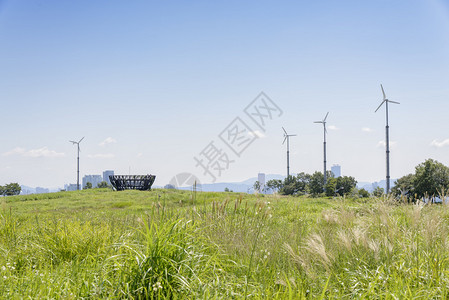 使用风力发电机的银草场观图片