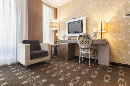 美丽的现代酒店房间图片