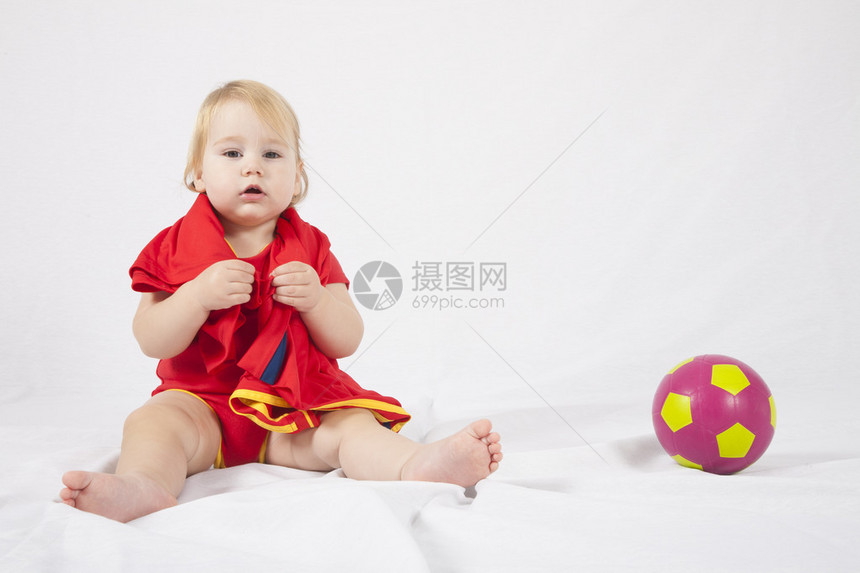 金发女婴16个月红衬衫粉色图片