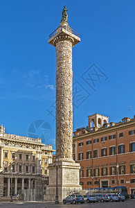 马库斯奥勒留之柱是位于意大利罗马科隆纳广场的罗马胜利柱图片
