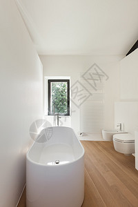现代阁楼带浴缸的浴室图片