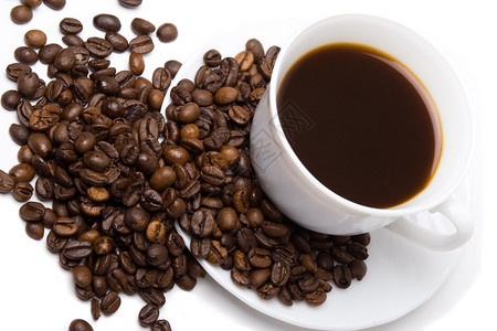 咖啡和咖啡豆的杯图片