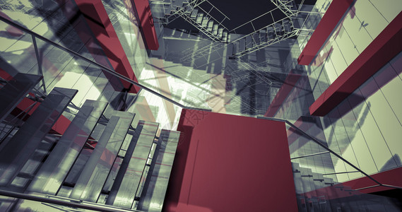 3d室内现代工业室内楼梯工业建筑背景图片