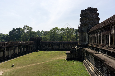 柬埔寨吴哥渡寺的道和建筑结构AngkorWatT图片