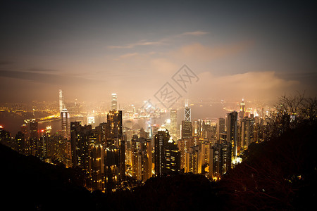 晚上的香港维多利亚港图片