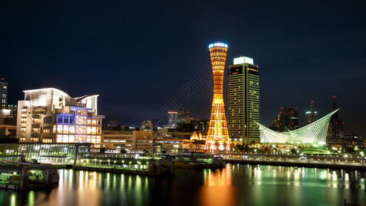 神户港在晚上大阪日本图片